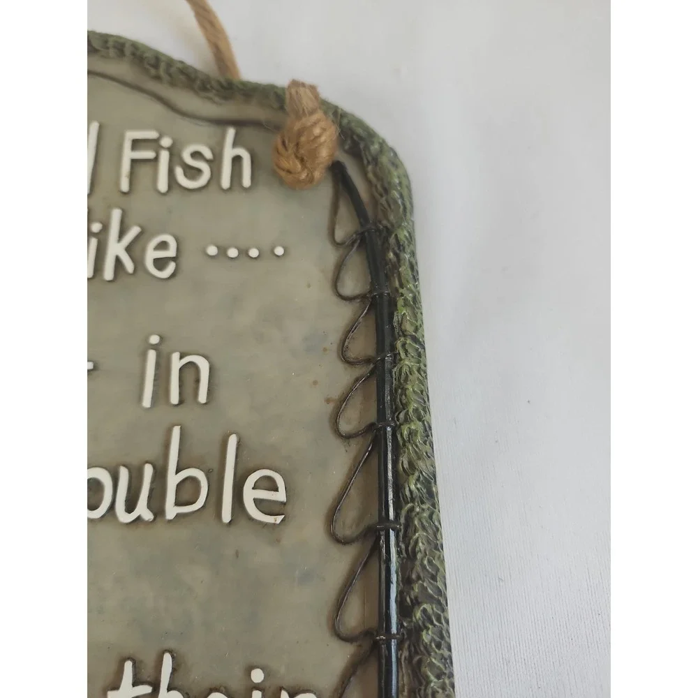 Ceramic Plaque Wall Decor Men Fishing Camping Fishing Rods Funny Quotes